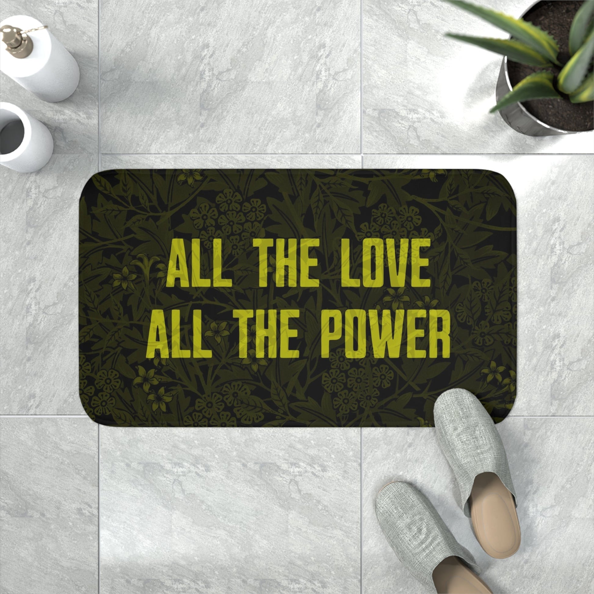 "All The Love All The Power" Memory Foam Bath Mat - Cold Plunge Gear