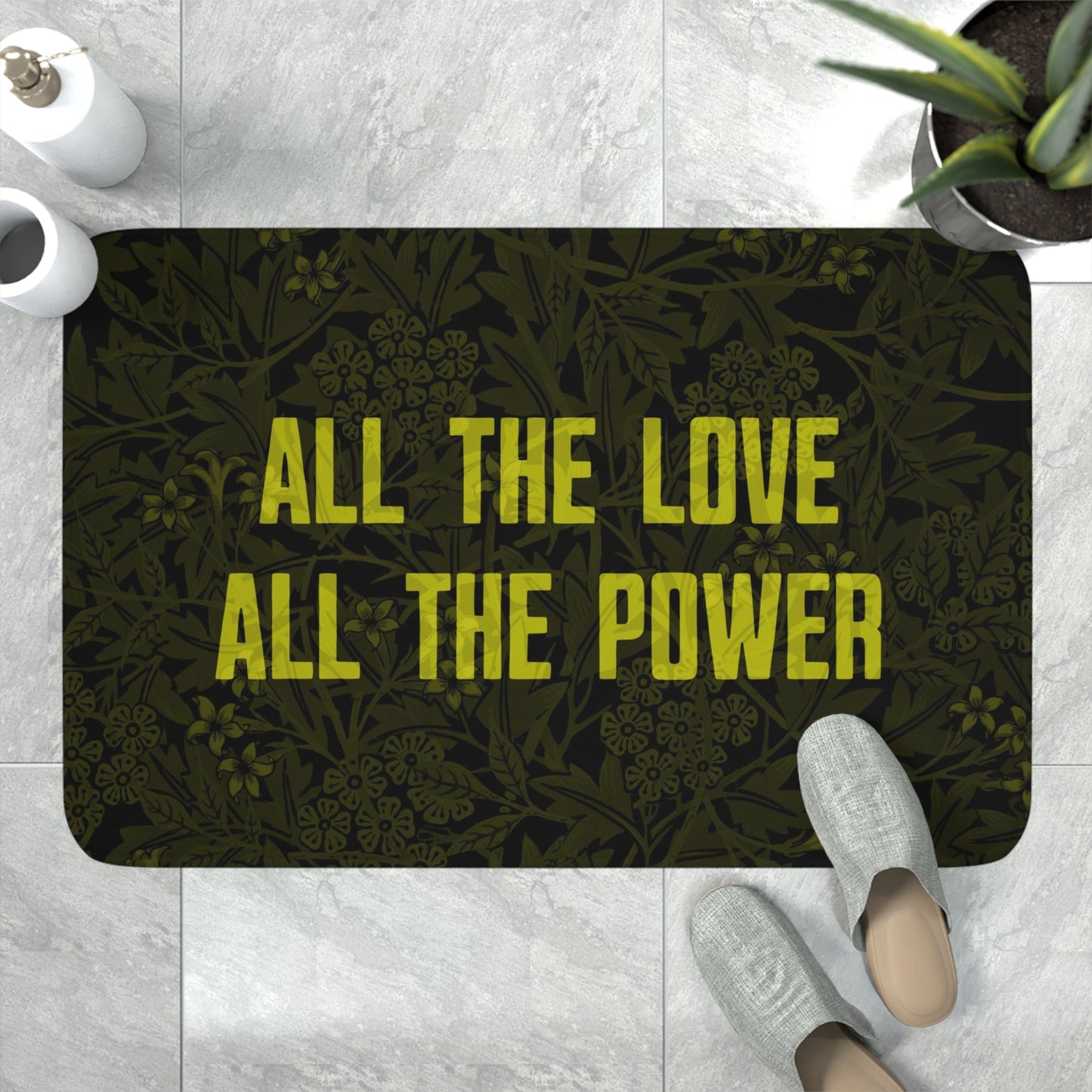 "All The Love All The Power" Memory Foam Bath Mat - Cold Plunge Gear