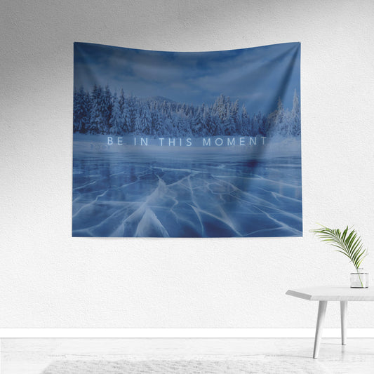 "Be In This Moment" Forest Lake Tapestry - Cold Plunge Gear
