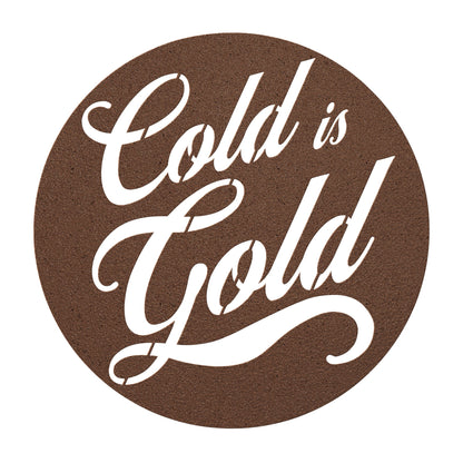 Cold is Gold Die-Cut Metal Sign - Cold Plunge Gear