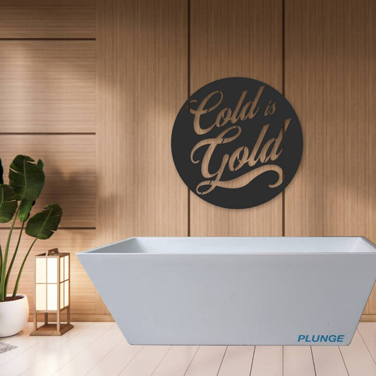 Cold is Gold Die-Cut Metal Sign - Cold Plunge Gear