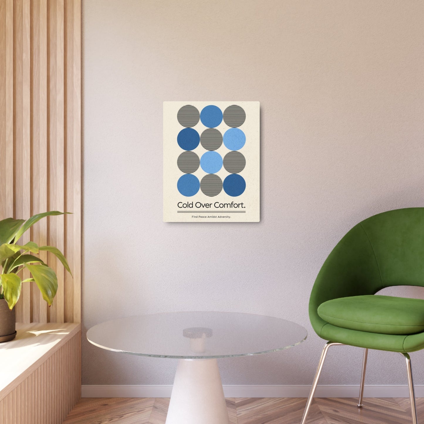 Cold Over Comfort - Minimalist Retro Metal Art Sign - Cold Plunge Gear