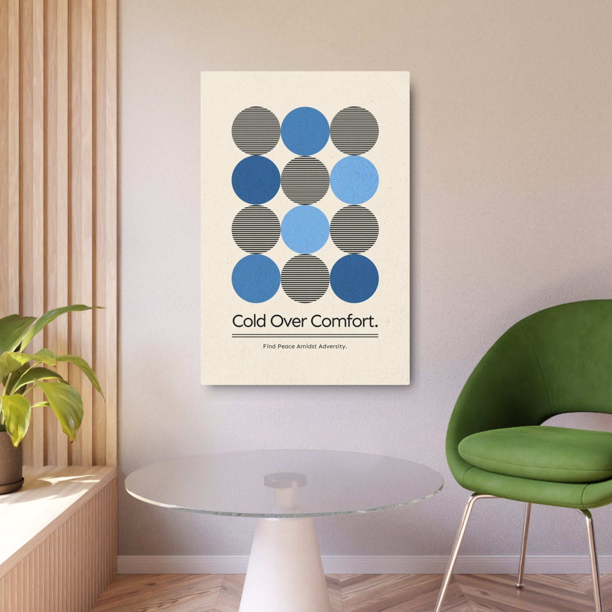 Cold Over Comfort - Minimalist Retro Metal Art Sign - Cold Plunge Gear