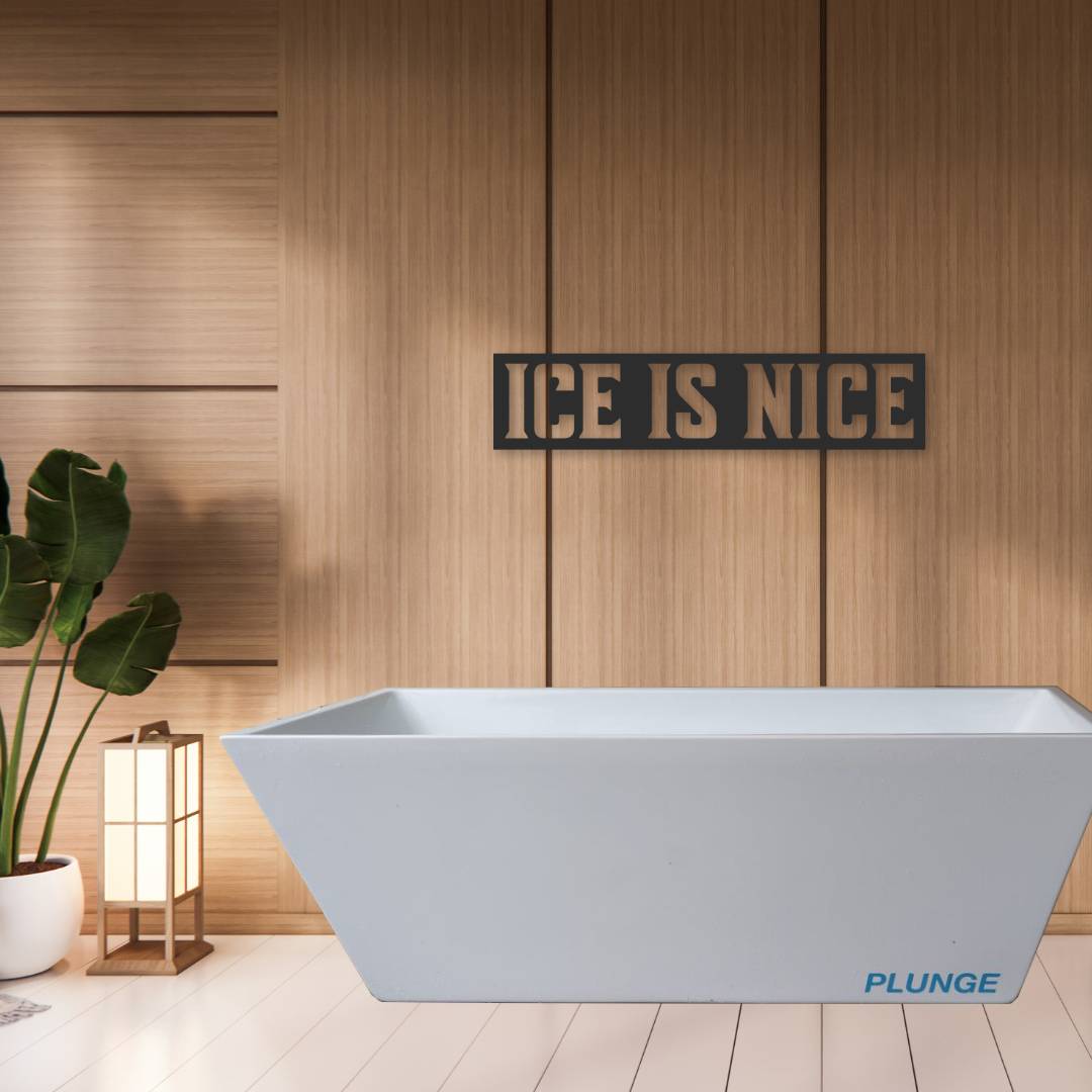 Ice is Nice Die-Cut Metal Sign - Cold Plunge Gear